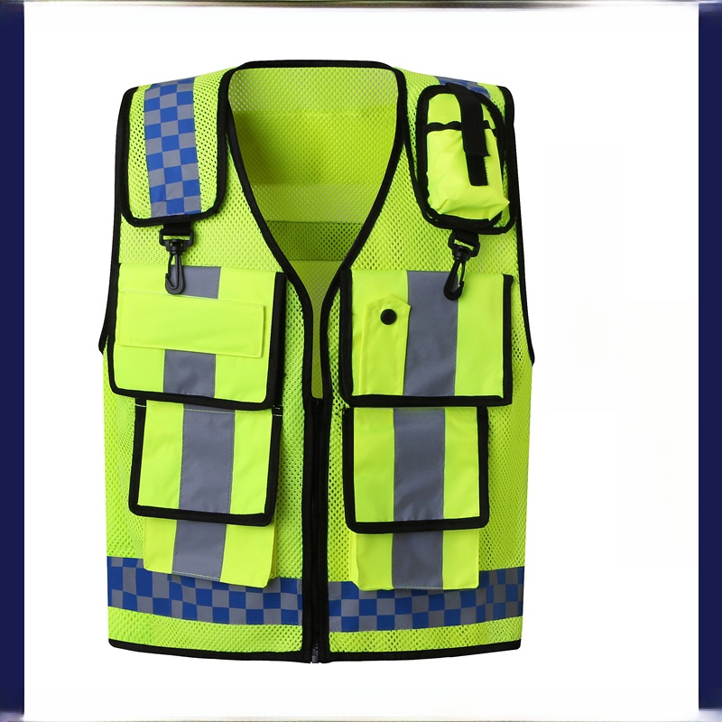 Reflective Vest Cycling - Reflective Safety Vest Multi-Functional Pocket Mesh
