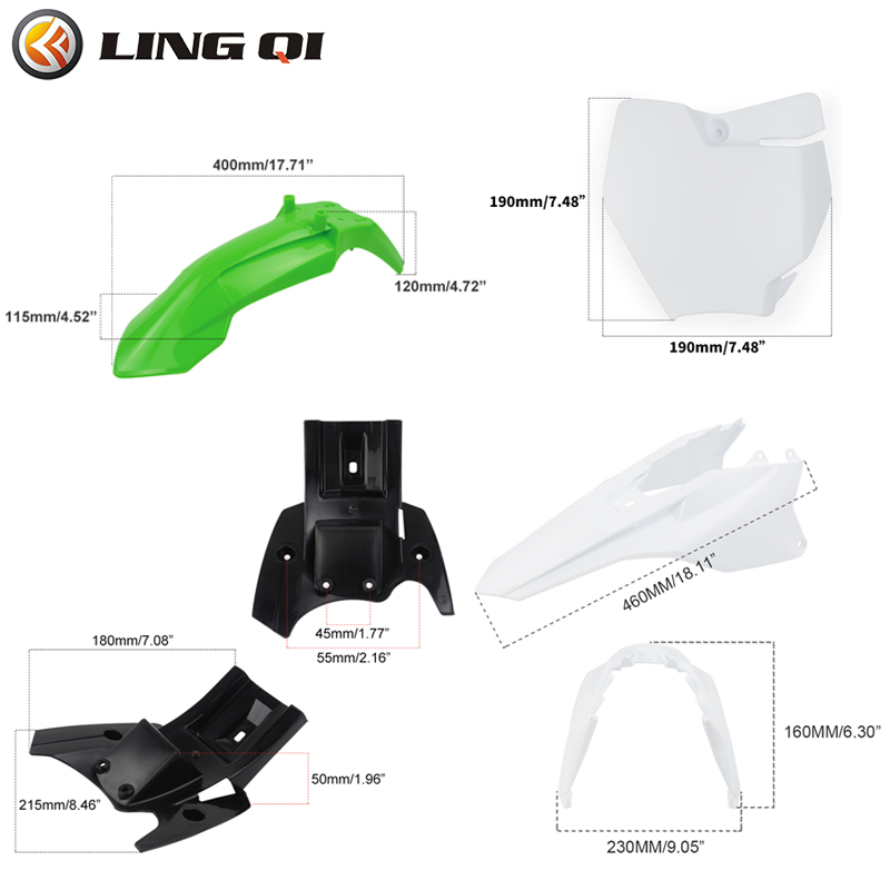 LINGQI RACING KT50 Motorcycle  - Fender Mudguard Set 评论和价格