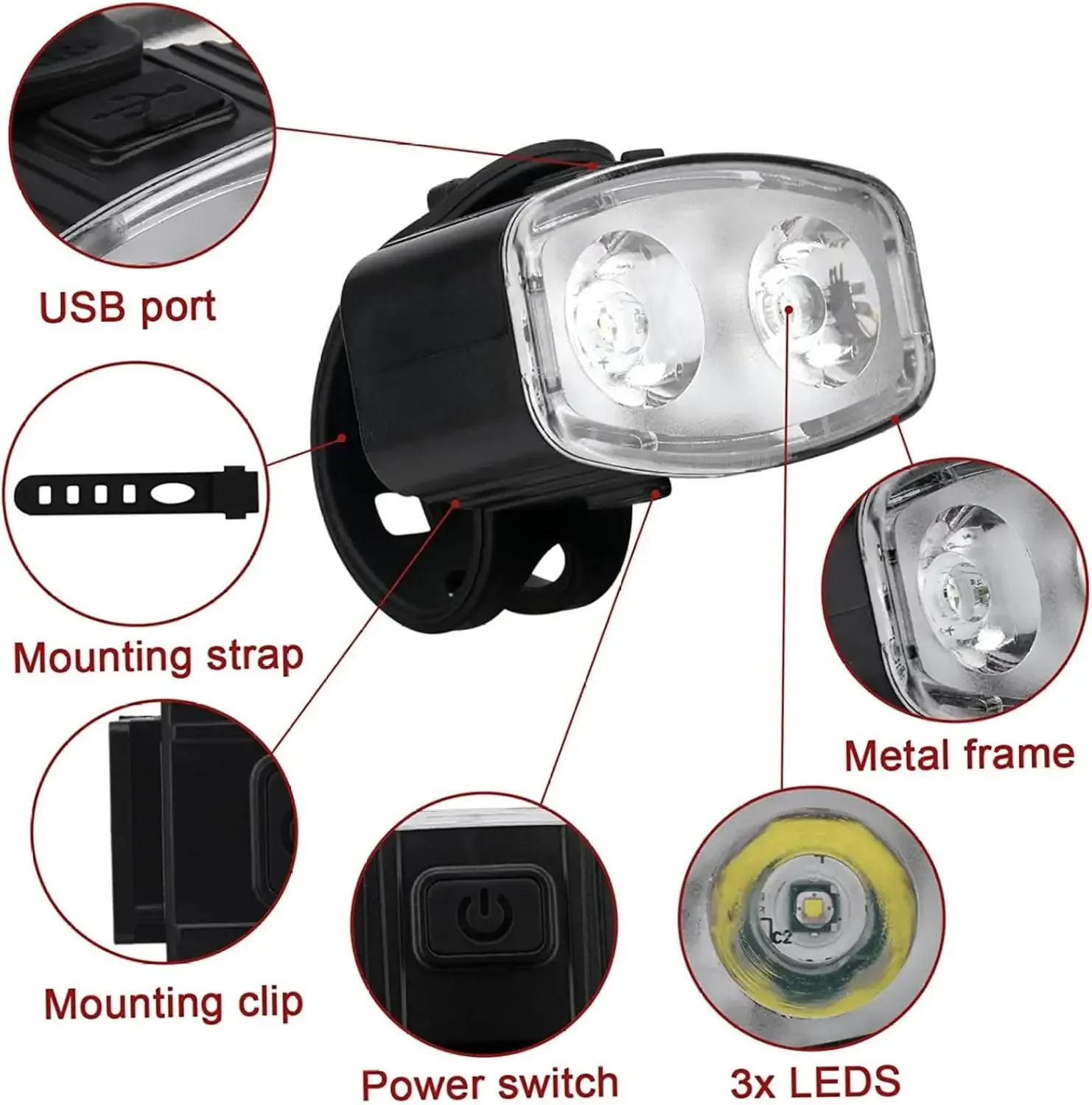 Cycling Bicycle Front Rear Lig - Bike Light Front Rear 评论和价格