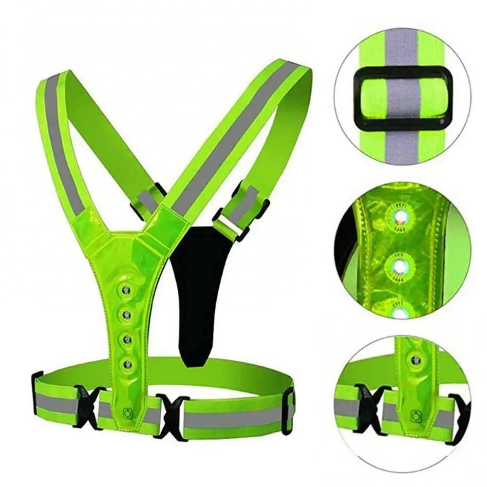 LED Running Vest Reflective Gl - Reflective Vest Cycling 评论和价格