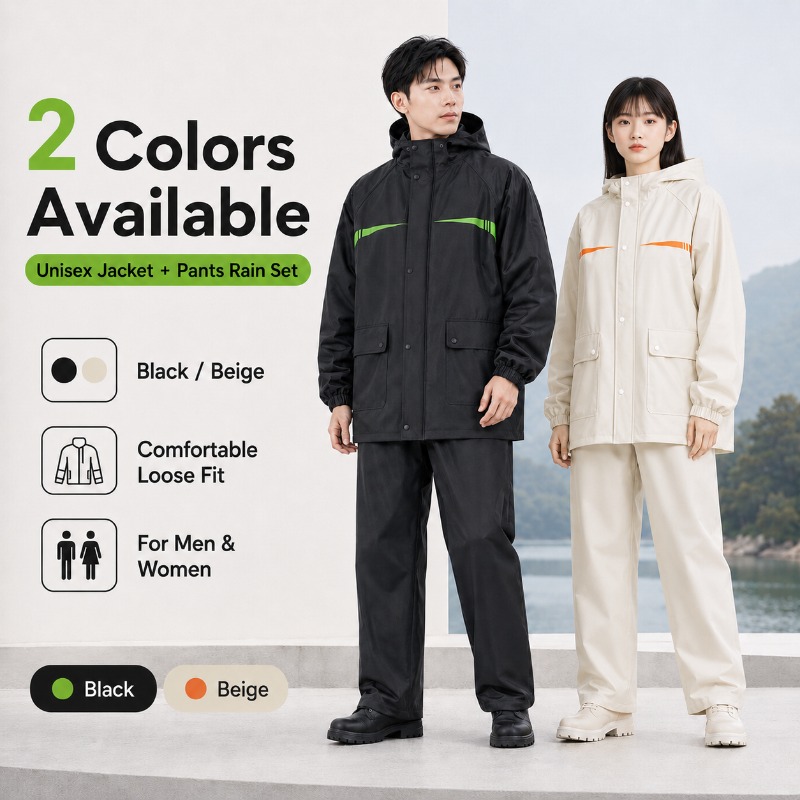 Unisex 2-Piece Waterproof Cycl - Cycling Rain Jacket Commute 评论和价格