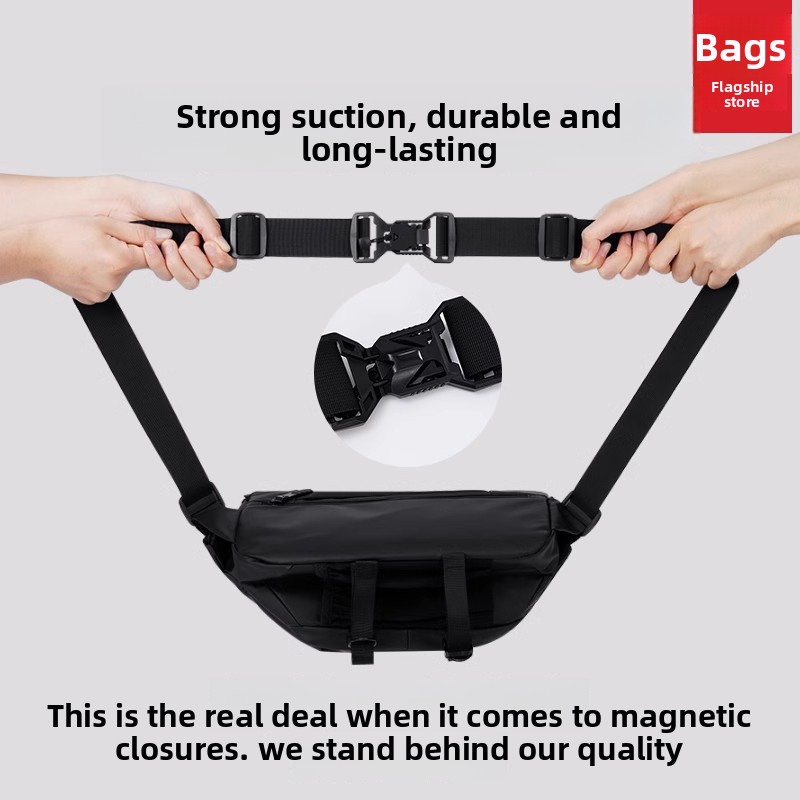 Magnetic Buckle Men Crossbody  - Cycling Commute Bag 评论和价格
